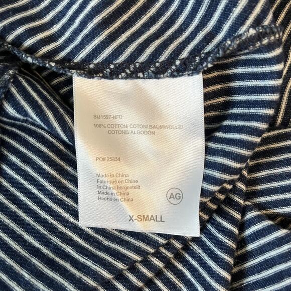 AG Adriano Goldschmied Midi Skirt Women's XS‎ Stripped Stretch Knit High Low Hem - Picture 5 of 8